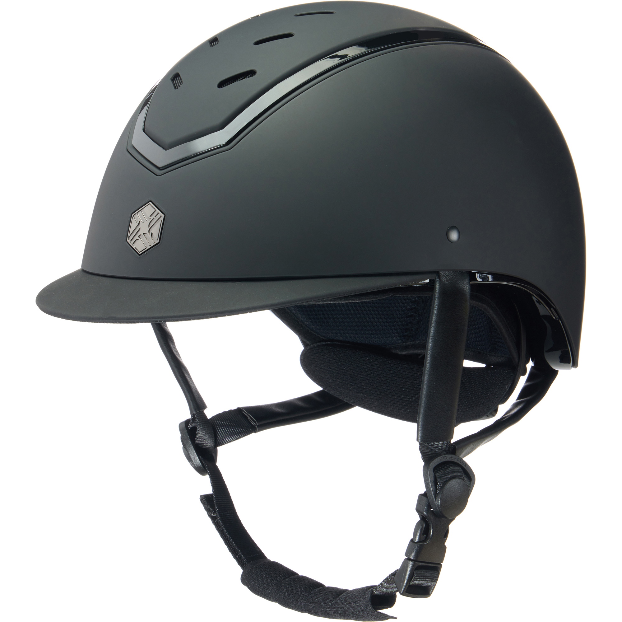 Charles Owen Kylo Standard Peak Riding Helm KYLOC - Schwarz Matt / Black Gloss